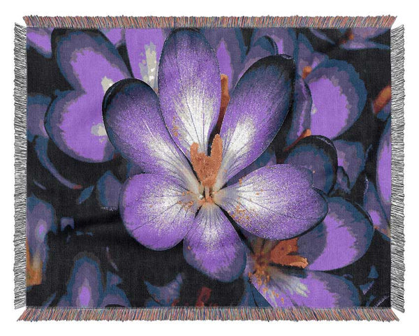 Crocuses Purple Woven Blanket