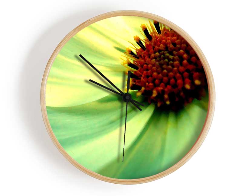 White Green Petals Clock - Wallart-Direct UK