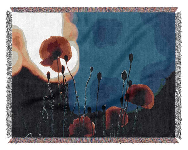 Poppies In The Sunset Woven Blanket