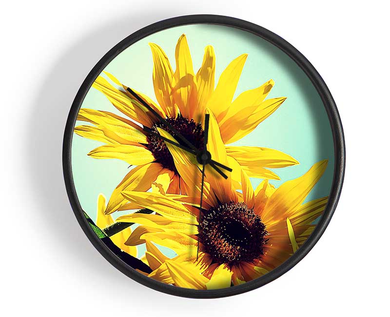 Sunflowers Against Blue Sky Clock - Wallart-Direct UK