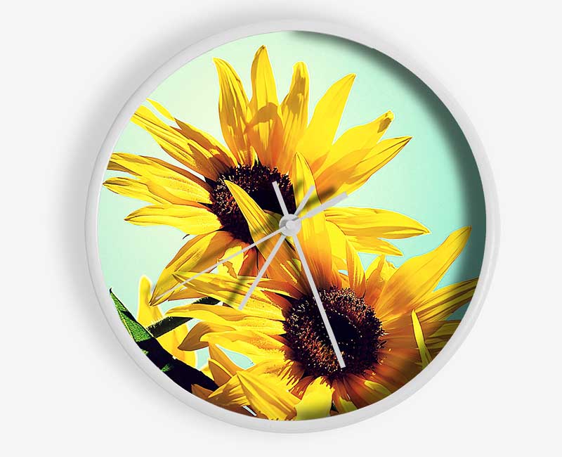 Sunflowers Against Blue Sky Clock - Wallart-Direct UK