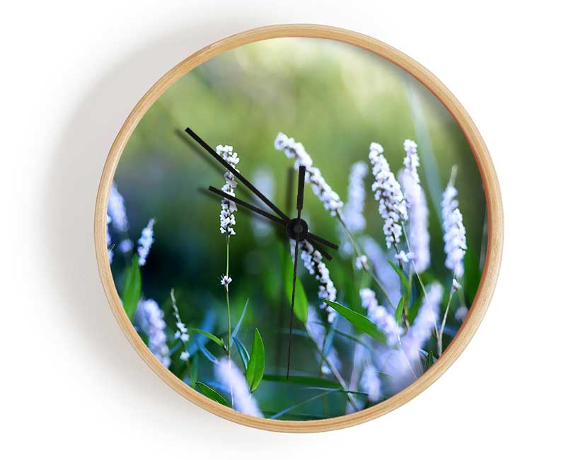 Blue Field Flowers Clock - Wallart-Direct UK