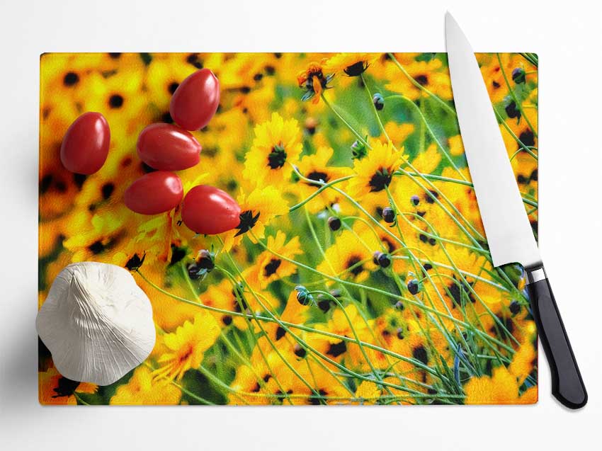 Very Yellow Glass Chopping Board