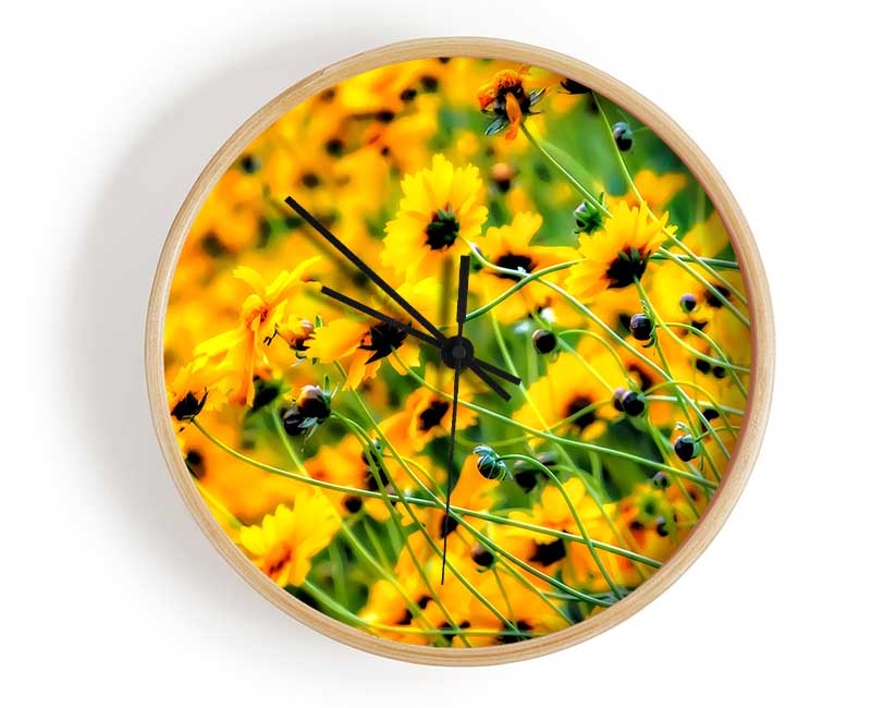 Very Yellow Clock - Wallart-Direct UK