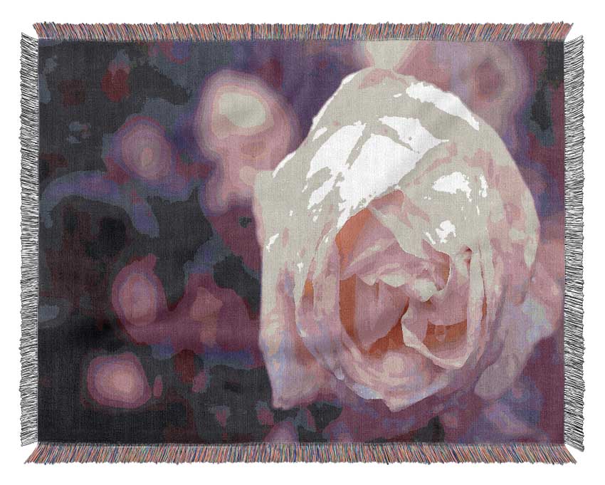 Delicate Pink Dew Rose Woven Blanket