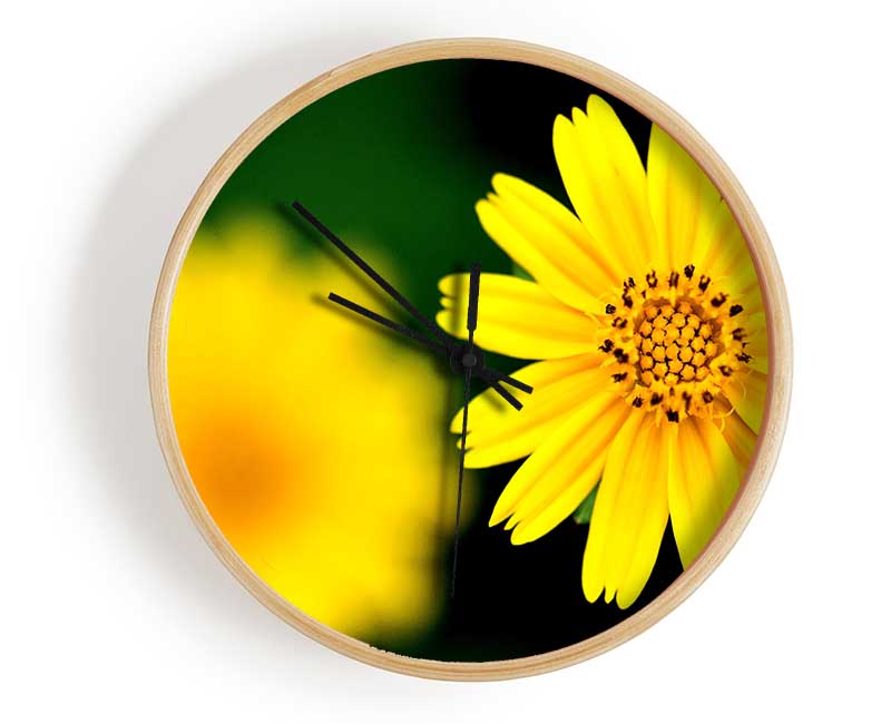 Beautiful Yellow Flower Clock - Wallart-Direct UK