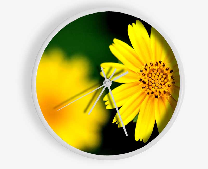 Beautiful Yellow Flower Clock - Wallart-Direct UK