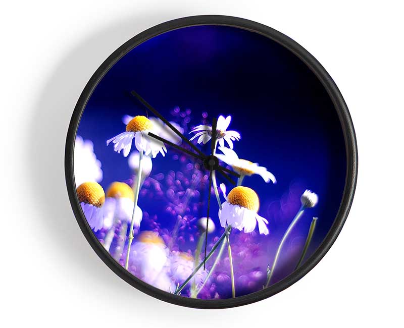 Beautiful Chamomile Flowers Clock - Wallart-Direct UK