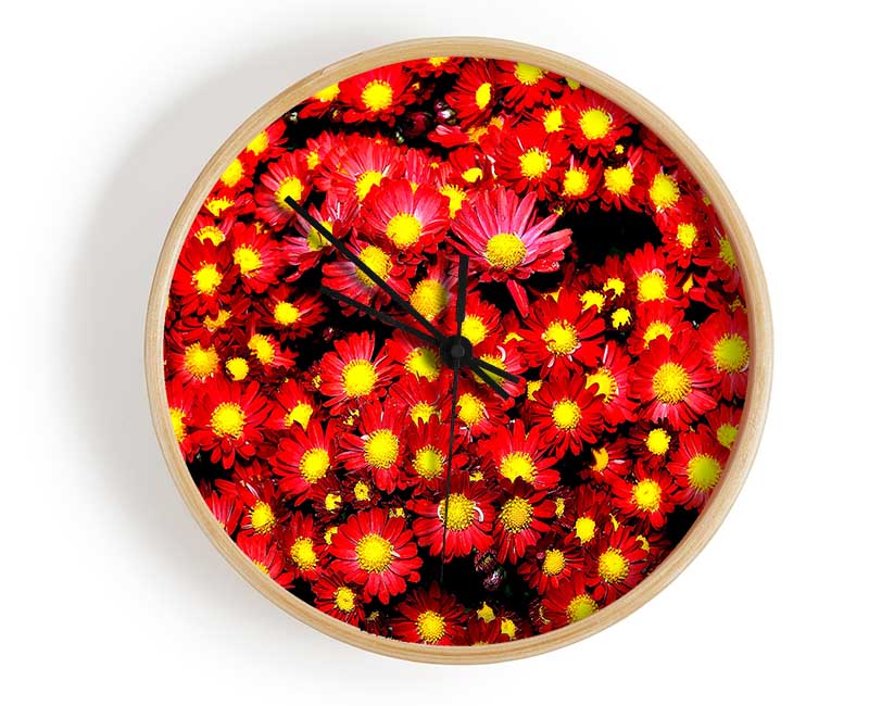 Chrysanthemums Clock - Wallart-Direct UK