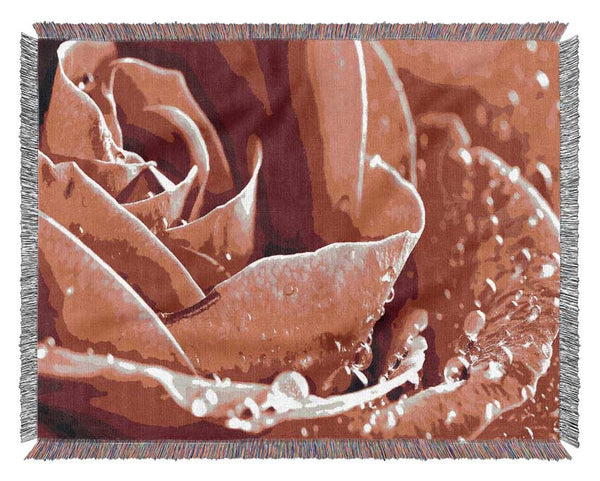 Rose Petals In Bloom Woven Blanket