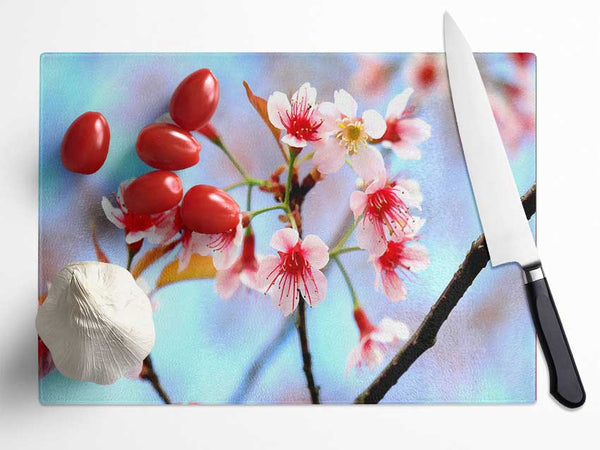 Wild Himalayan Cherry Glass Chopping Board