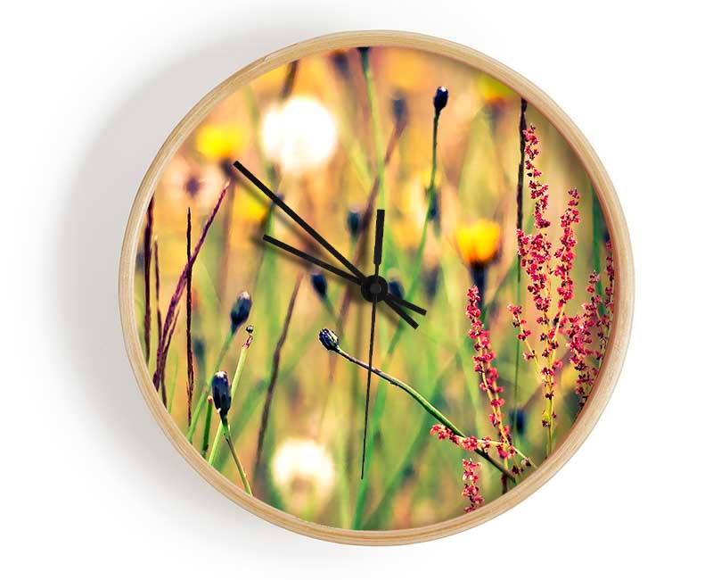 Flowers And Weeds Clock - Wallart-Direct UK