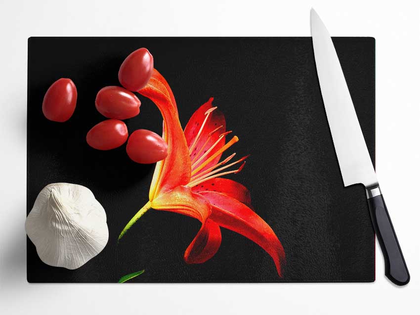 Flower In Space Glass Chopping Board