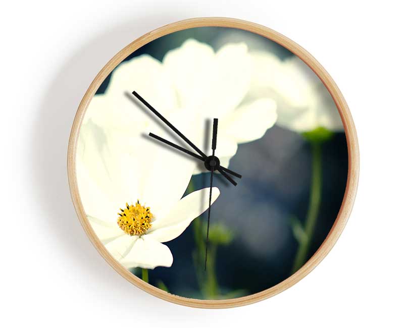 Beautiful Soft White Petals Clock - Wallart-Direct UK