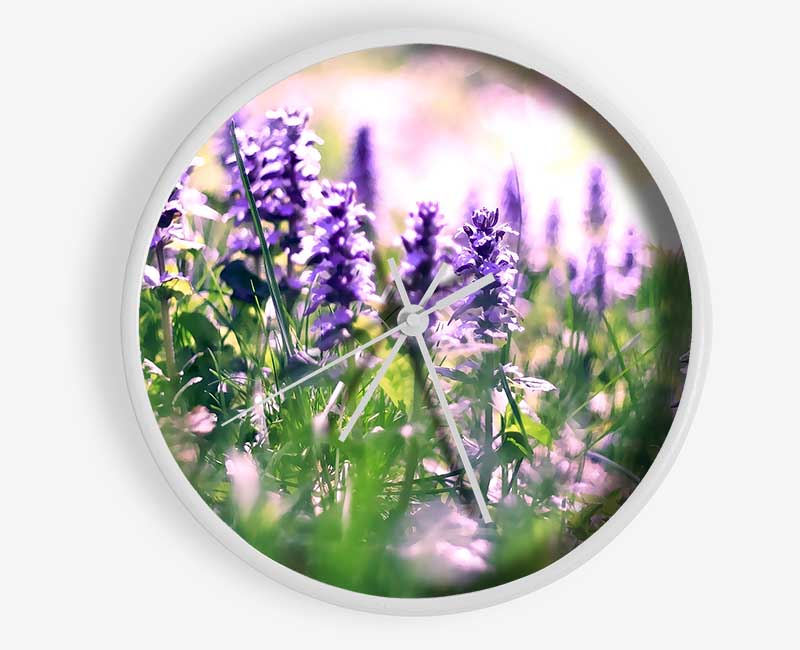 Lupin Flowers Clock - Wallart-Direct UK