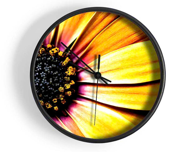 Golden Black Daisy Clock - Wallart-Direct UK