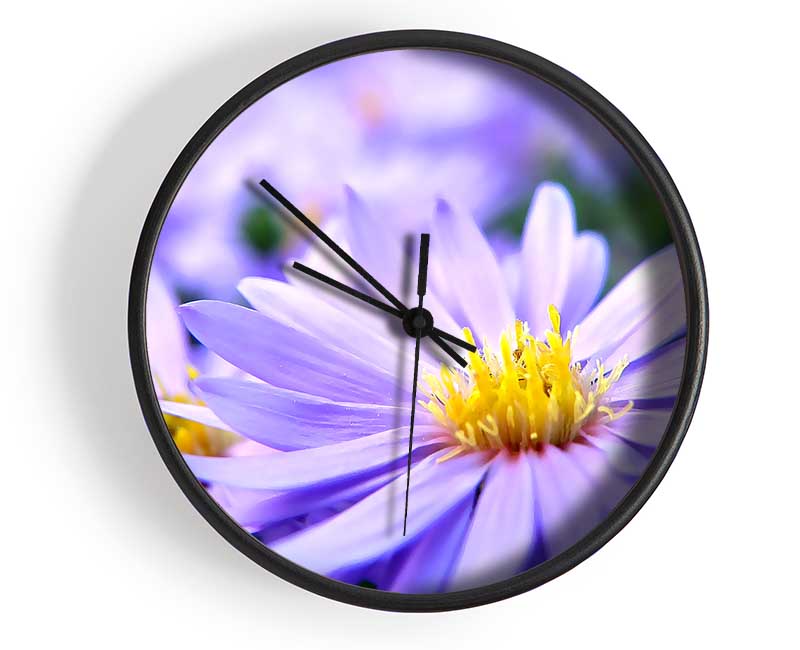 Pretty Violet Flowers Clock - Wallart-Direct UK