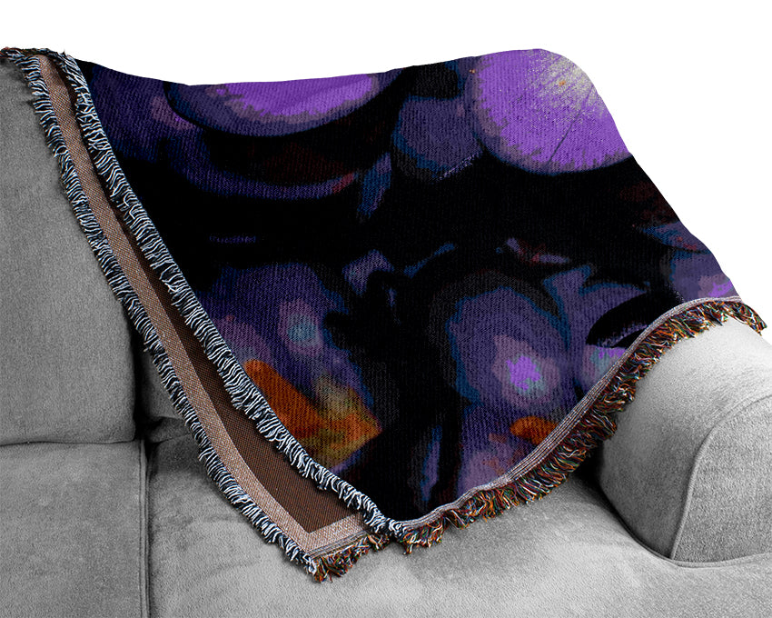 Autumn Purple Crocus Woven Blanket