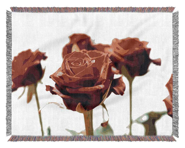 Long Stem Red Roses Woven Blanket