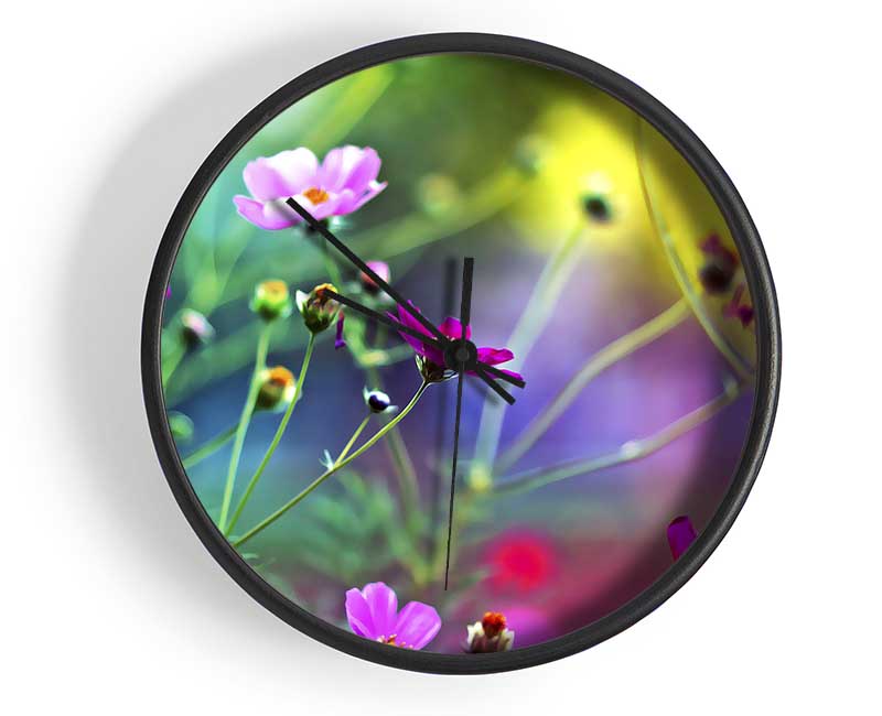 Amazing Wild Flowers Clock - Wallart-Direct UK