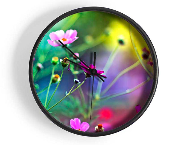 Amazing Wild Flowers Clock - Wallart-Direct UK