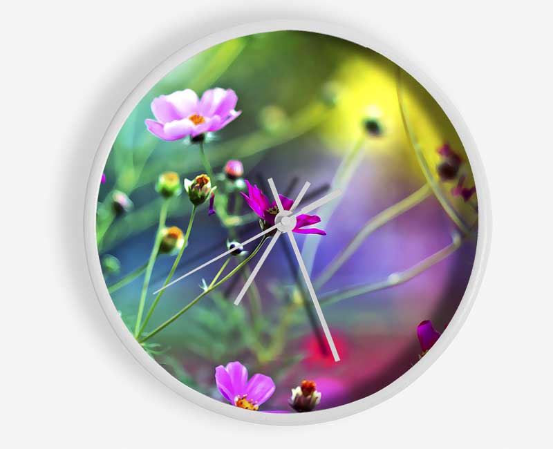 Amazing Wild Flowers Clock - Wallart-Direct UK