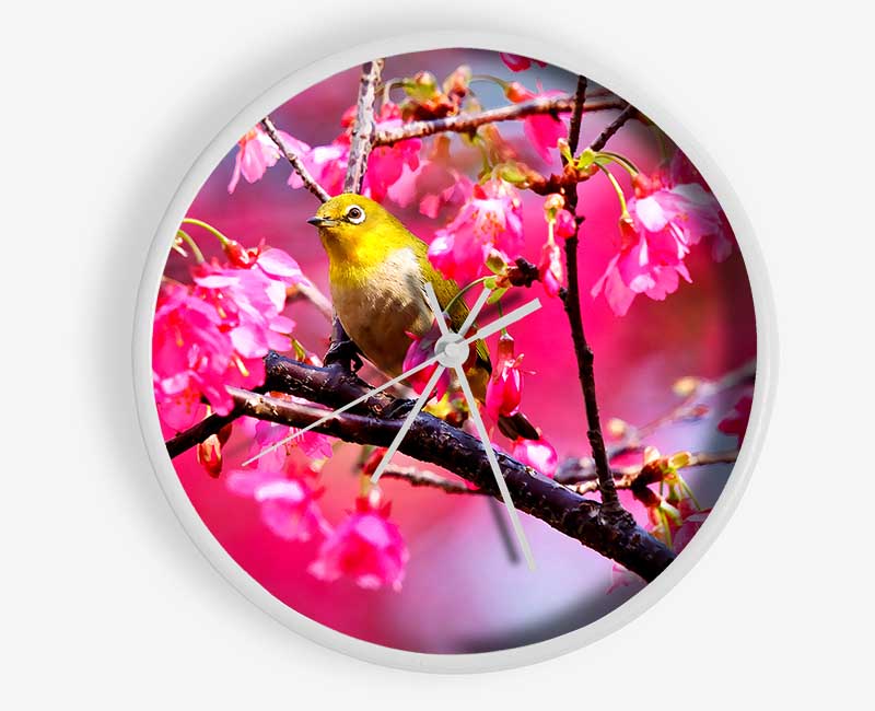 Mountain Cherry Bird Clock - Wallart-Direct UK