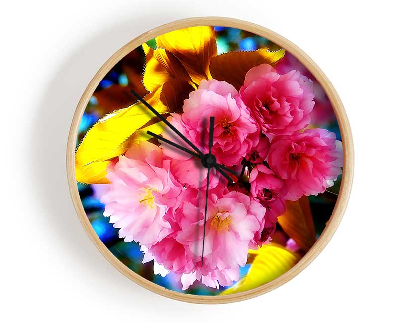 Beautiful Cherry Blossom Bunch Clock - Wallart-Direct UK