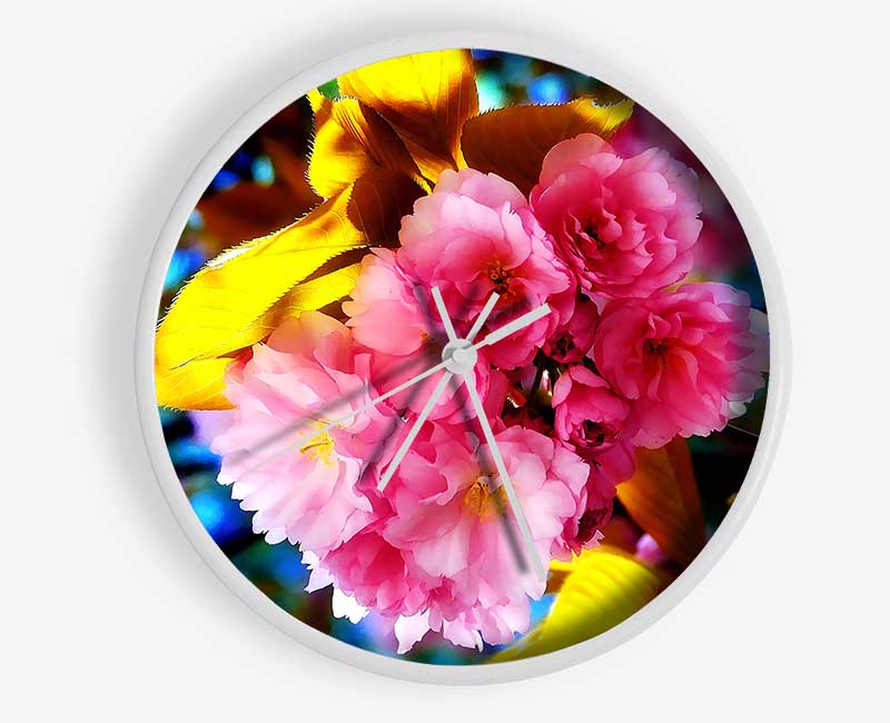 Beautiful Cherry Blossom Bunch Clock - Wallart-Direct UK