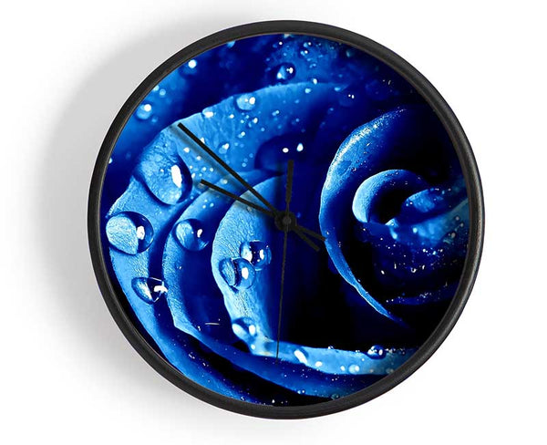 Wet Drops Blue Rose Clock - Wallart-Direct UK