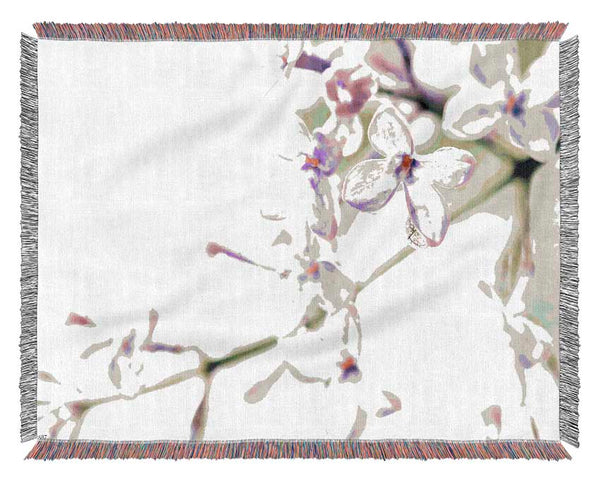 Lilac Flowers Woven Blanket