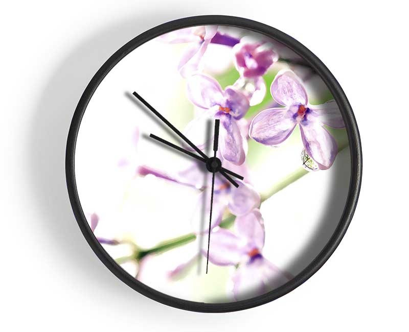 Lilac Flowers Clock - Wallart-Direct UK