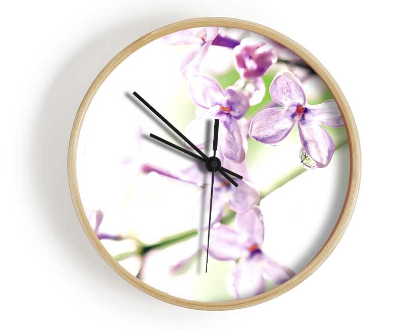 Lilac Flowers Clock - Wallart-Direct UK