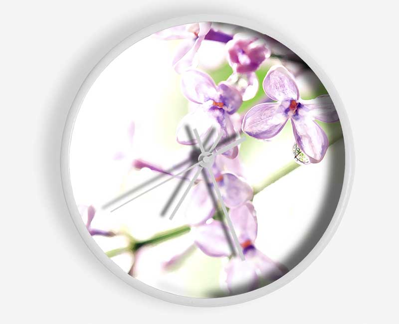 Lilac Flowers Clock - Wallart-Direct UK