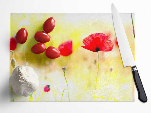 Poppy Sunlight Glass Chopping Board