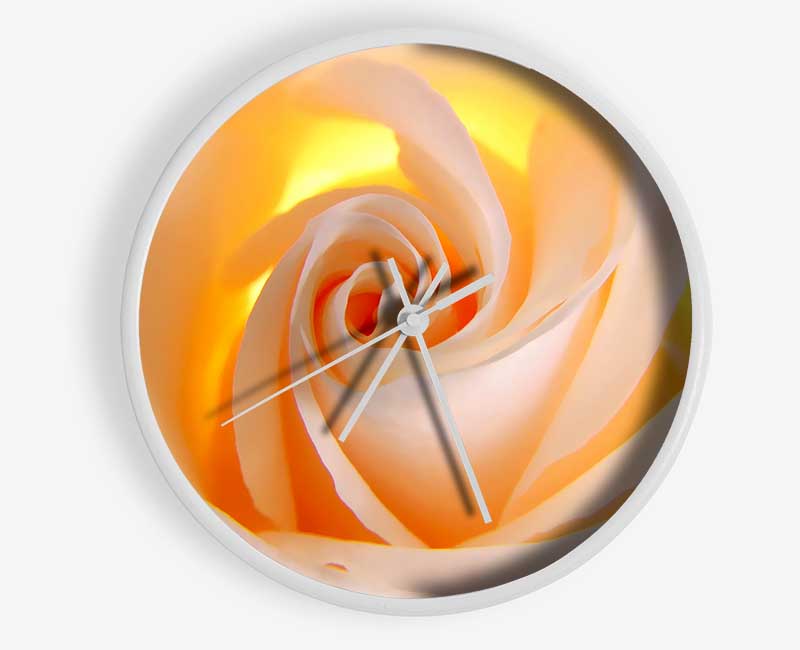 Soft Cream Yellow Rose Clock - Wallart-Direct UK