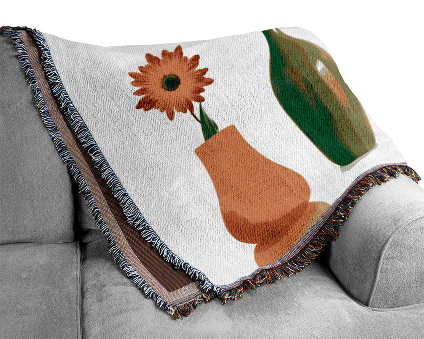 Flower Vases Woven Blanket