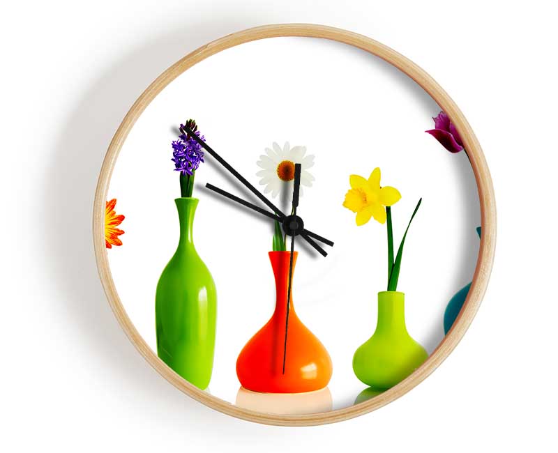 Flower Vases Clock - Wallart-Direct UK