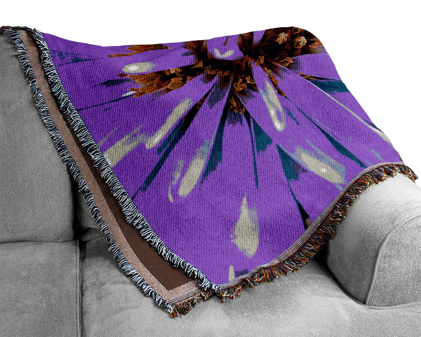 Soft Purple Petals Woven Blanket