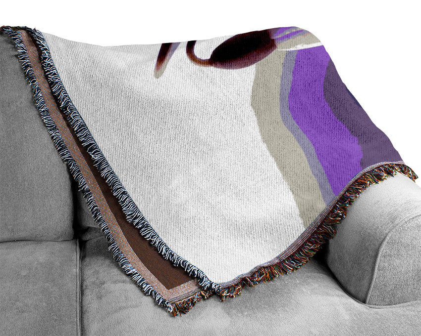 Purple Snowdrop Woven Blanket