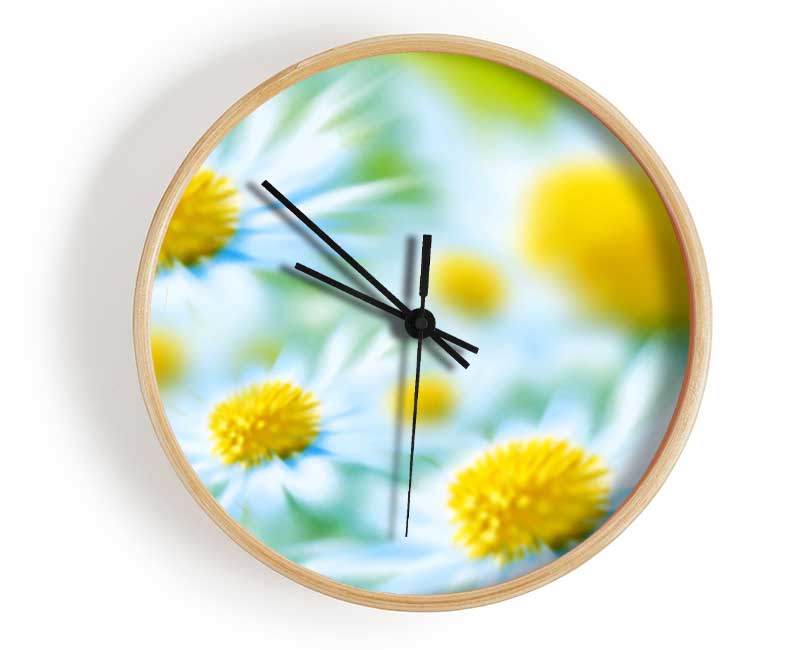 Soft Hue Of White Daisies Clock - Wallart-Direct UK