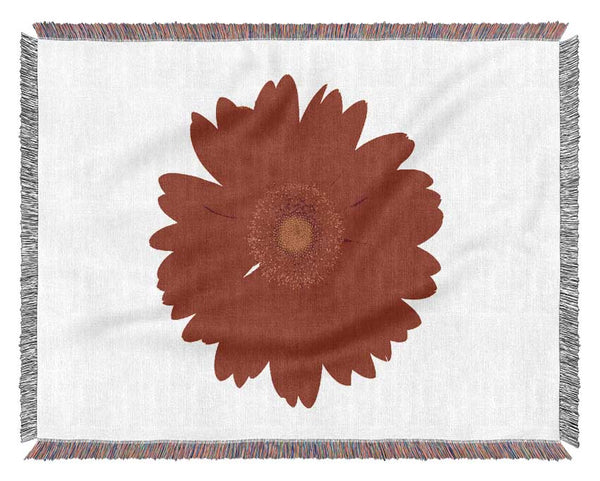 Vibrant Red Gerbera Woven Blanket