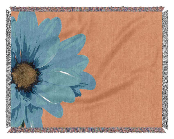 Blue Daisy On Yellow Woven Blanket