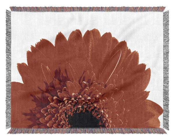 Red Gerbera Head Woven Blanket