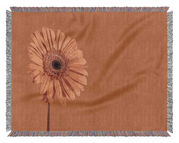 Orange On Orange Gerbera Woven Blanket