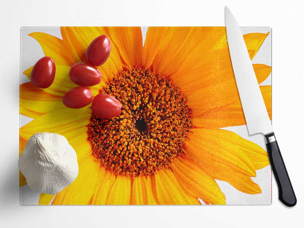 Sunflower Petals Glass Chopping Board