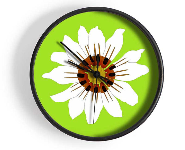 White Daisy Greens Clock - Wallart-Direct UK