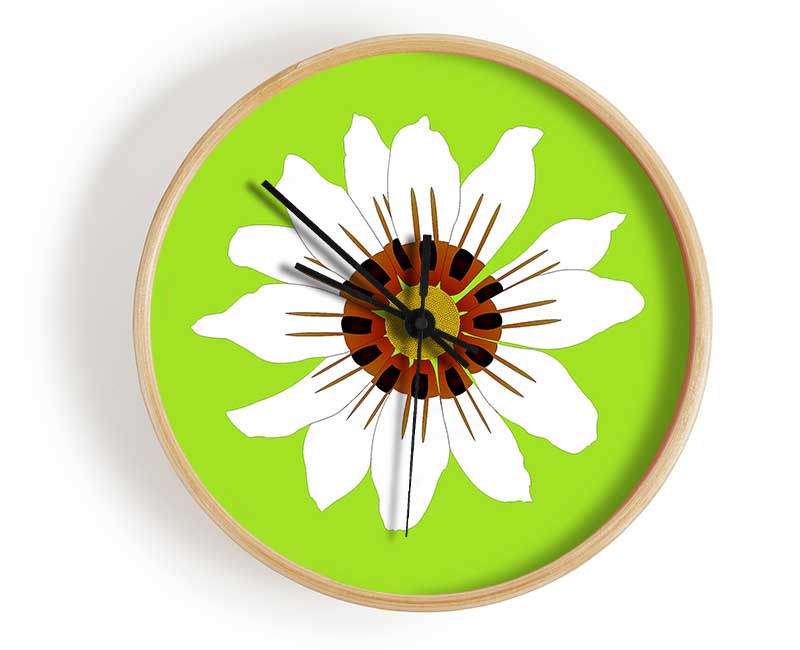 White Daisy Greens Clock - Wallart-Direct UK