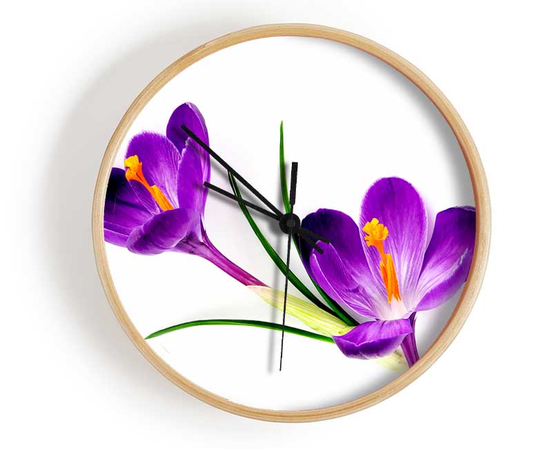 Purple In Bloom Clock - Wallart-Direct UK