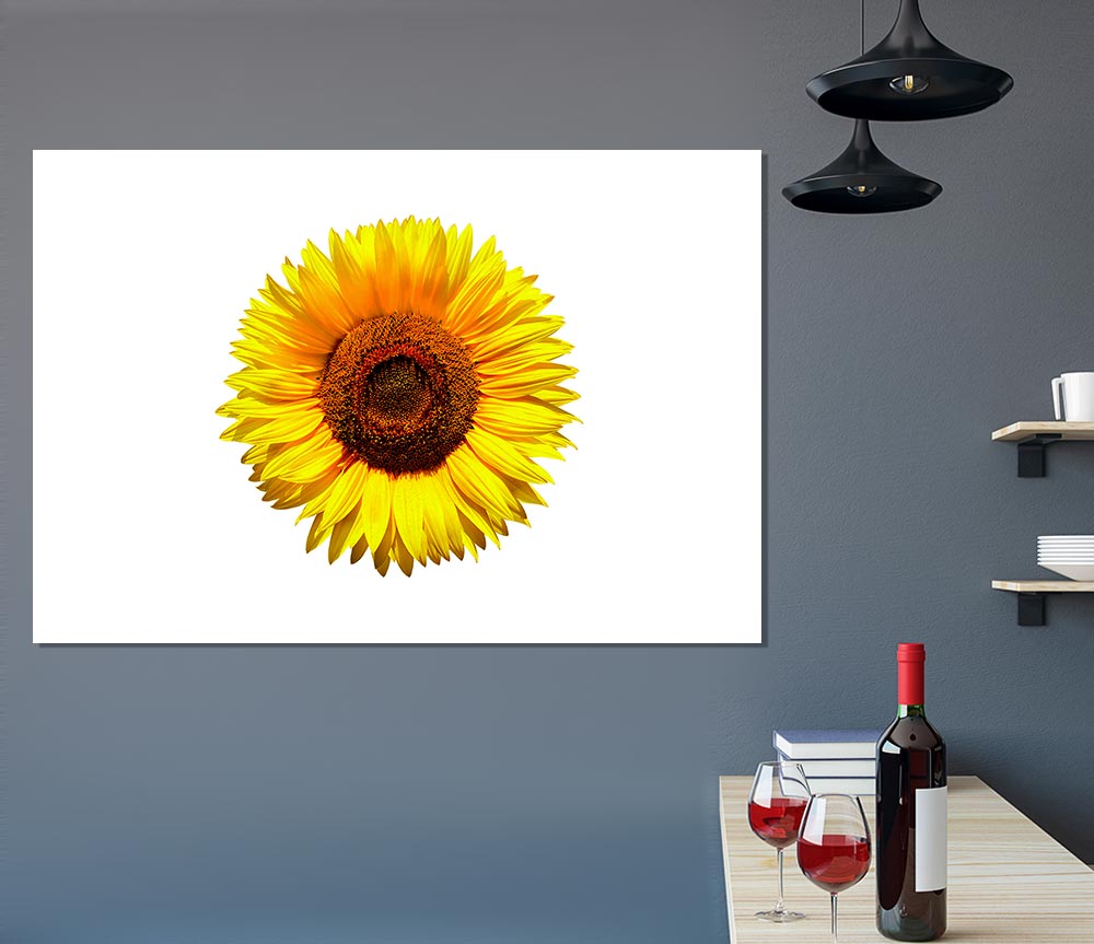 Yellow Sunflower Head Print Poster Wall Art